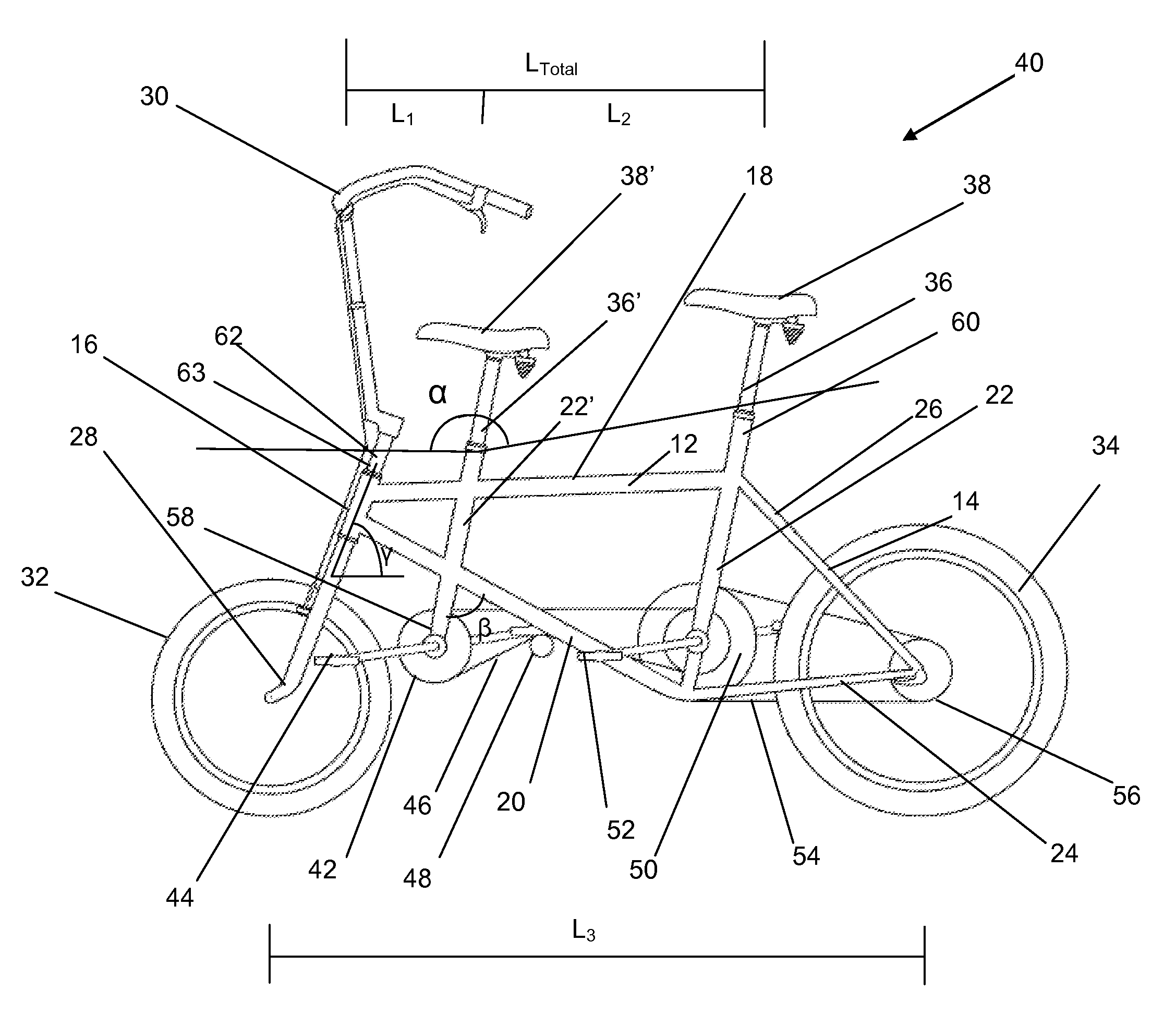 Tandem bicycle