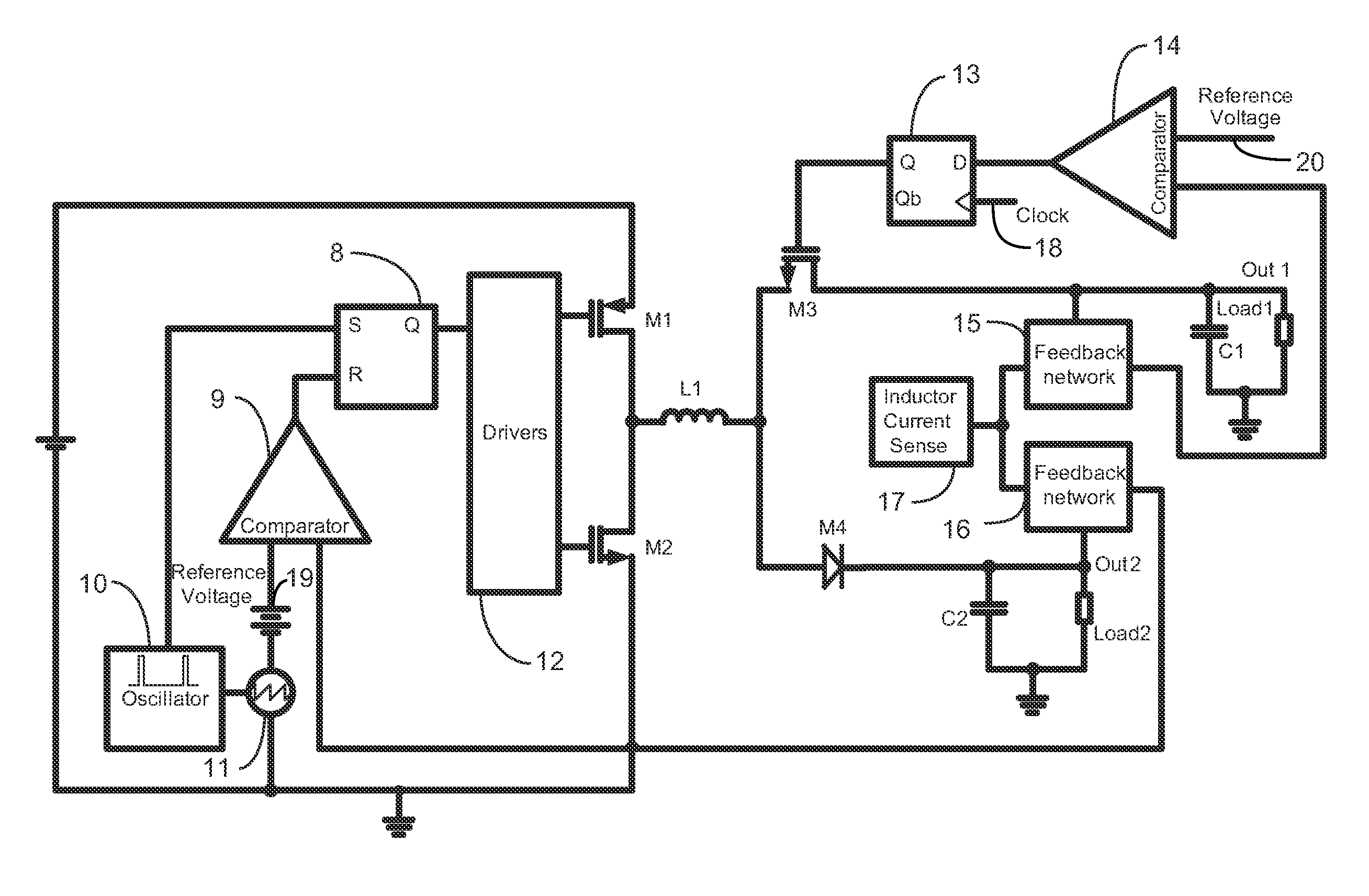 Single inductor multiple output power converter