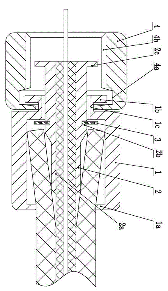 Self-tightening type feeder line connector