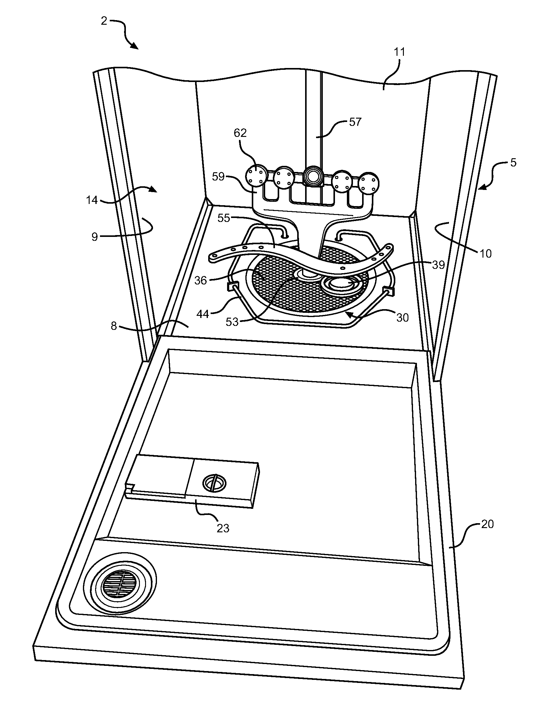 Dampened pump assembly for a dishwasher