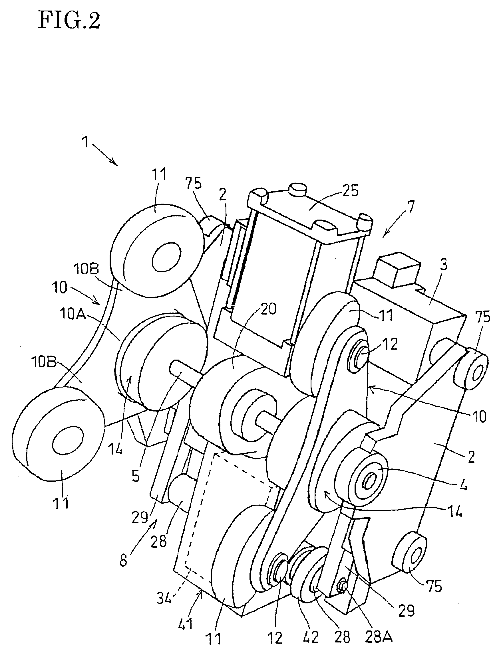 Four massaging head type massaging mechanism and massaging apparatus incorporating the same