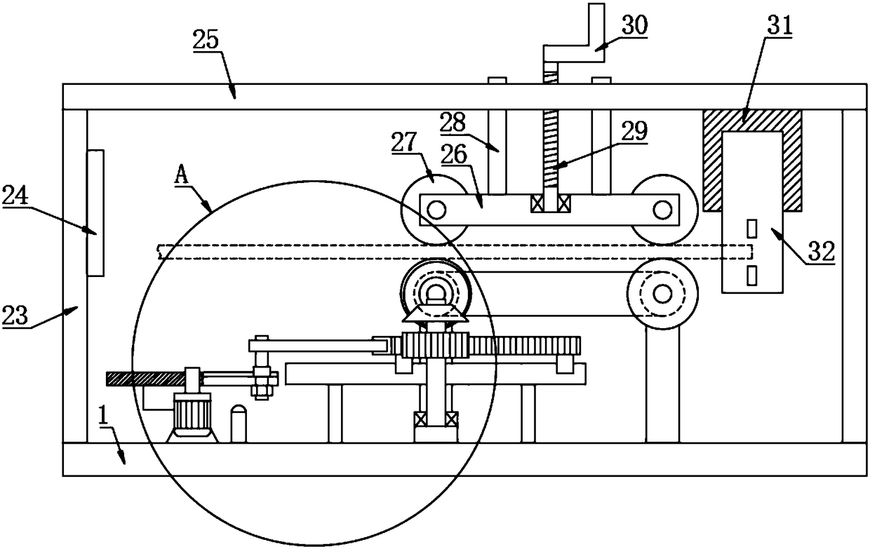 Automatic steel bar cutting-off device capable of adjusting cut-off length