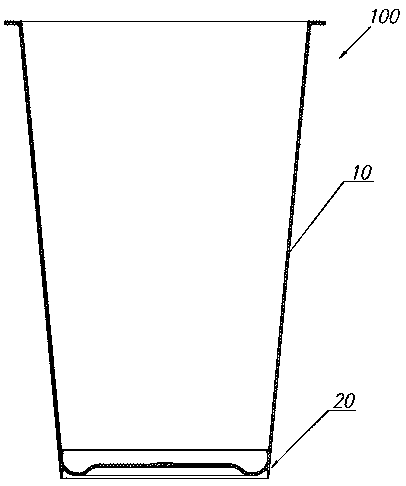 Bottom shape structure of thin-walled and thin-walled multi-layer co-injected plastic container