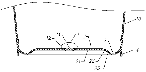 Bottom shape structure of thin-walled and thin-walled multi-layer co-injected plastic container