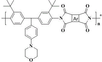 Soluble polyimide comprising tertiary butyl and morpholinyl structure and preparation method of soluble polyimide