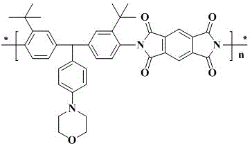 Soluble polyimide comprising tertiary butyl and morpholinyl structure and preparation method of soluble polyimide