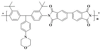 Soluble polyimide comprising tertiary butyl and morpholinyl structure and preparation method of soluble polyimide