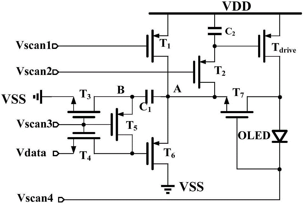 Voltage programming AMPLED pixel circuit and driving method thereof