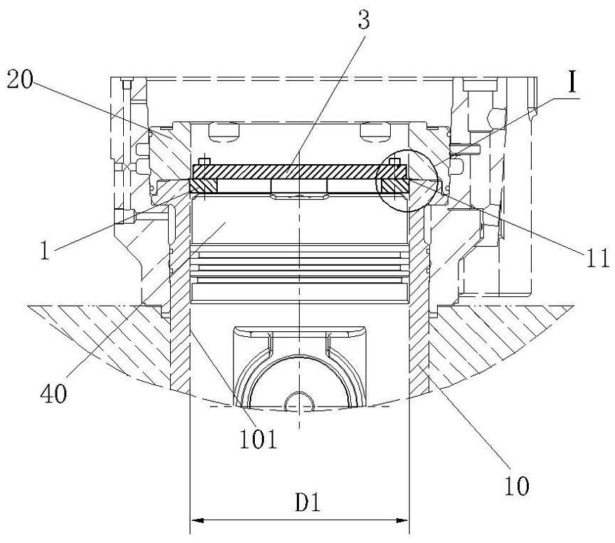 Diesel engine flame ring disassembling tool and disassembling method