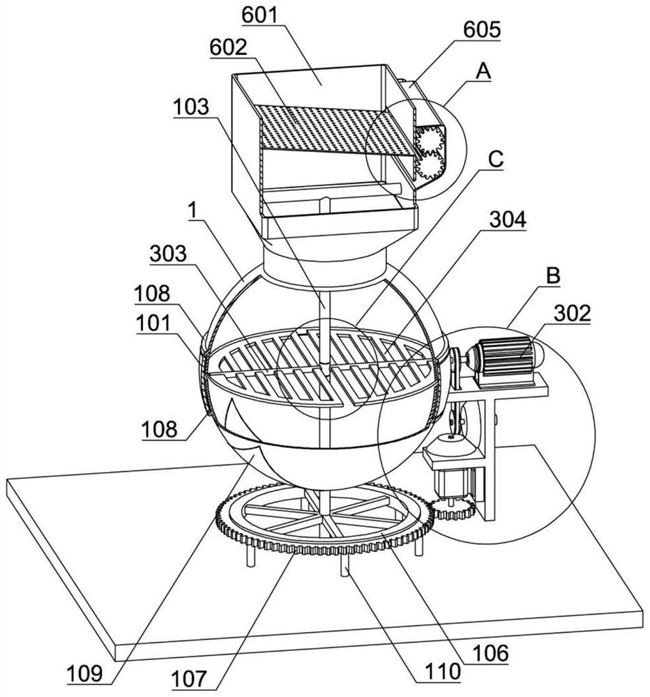 A molding sand mixing device used in wear-resistant steel casting