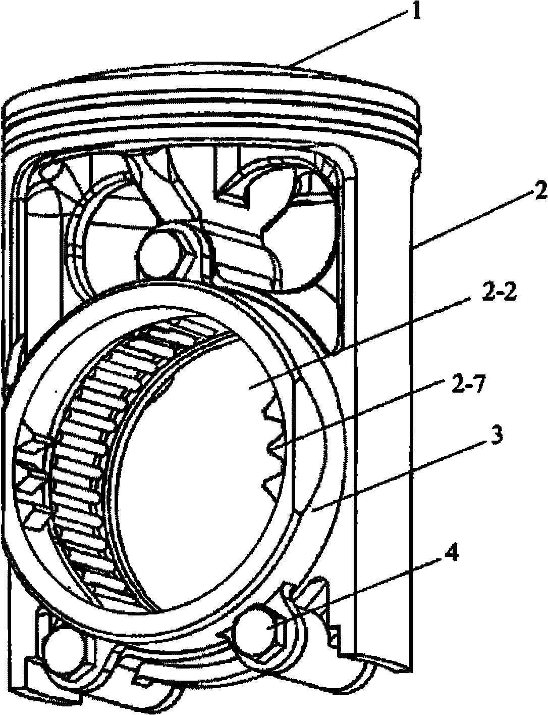 Piston, internal combustion engine and compressor of circular slider-crank mechanism of single cylinder engine