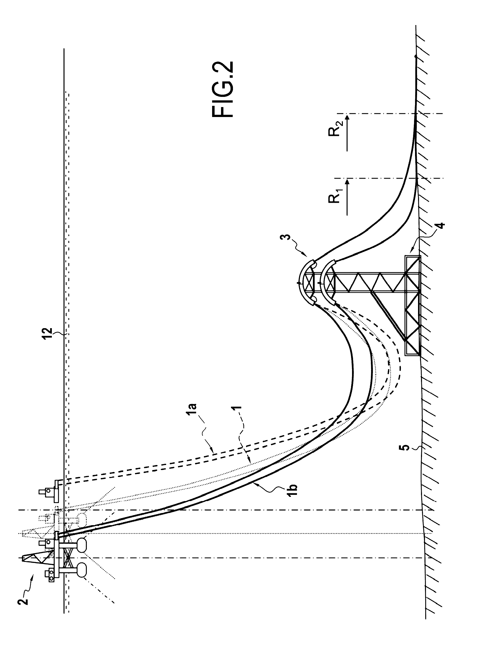 Multiple flexible seafloor-surface linking apparatus comprising at least two levels