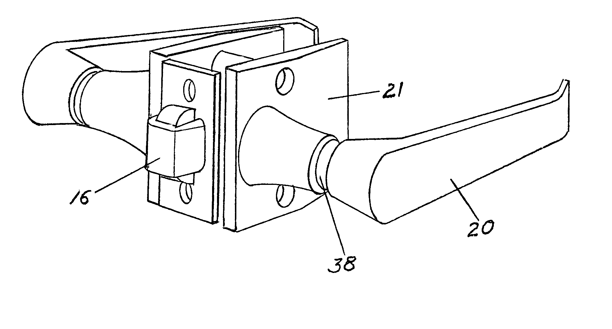 Lever-handled pocket door latching system