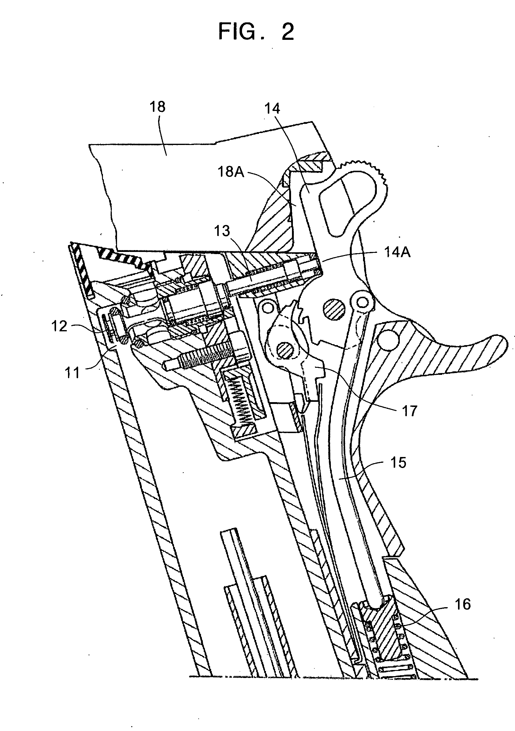 Gas supplying mechanism in a gas powered toy gun
