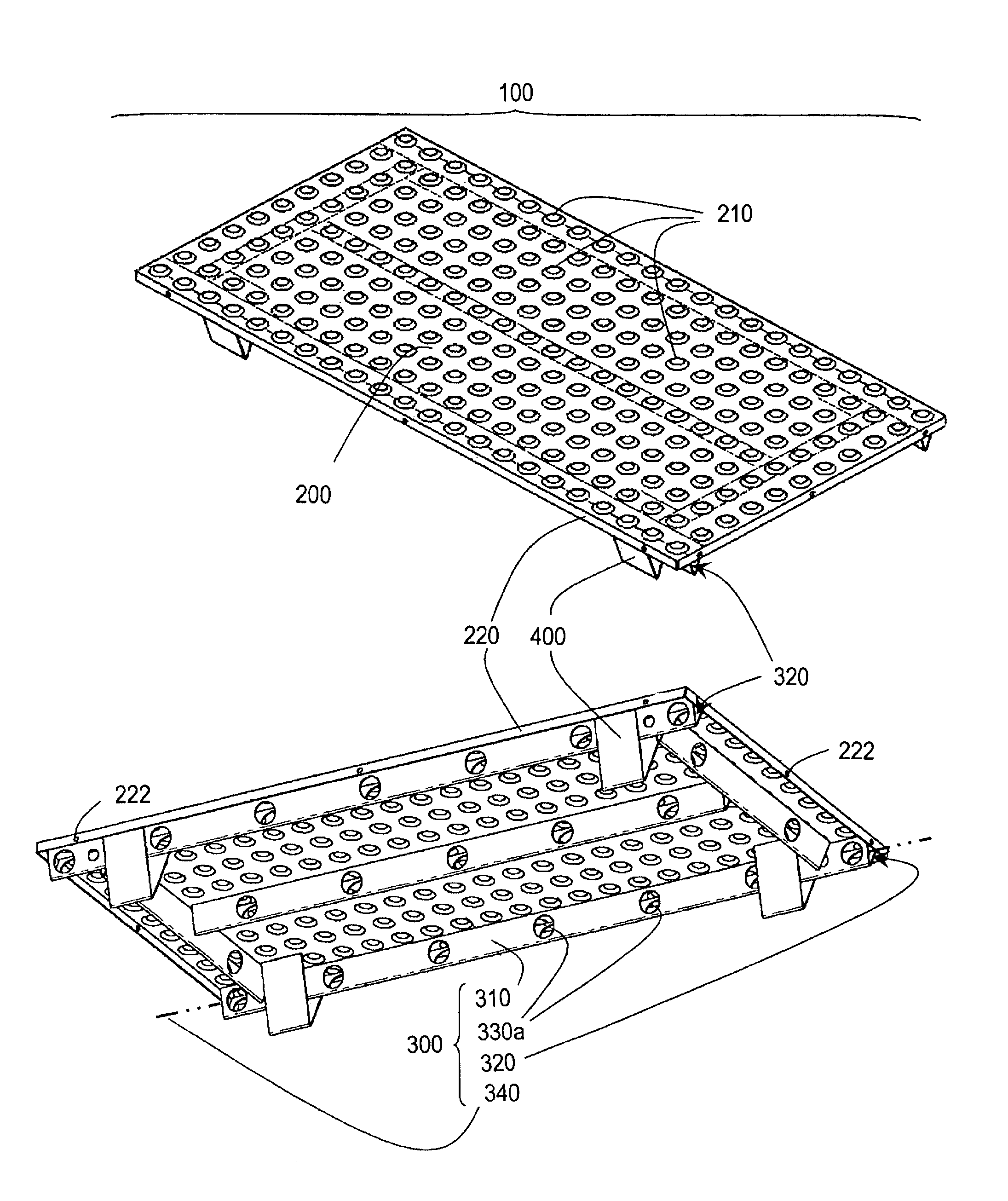 Embedment Plate for Pedestrian Walkways with Reinforced Projections