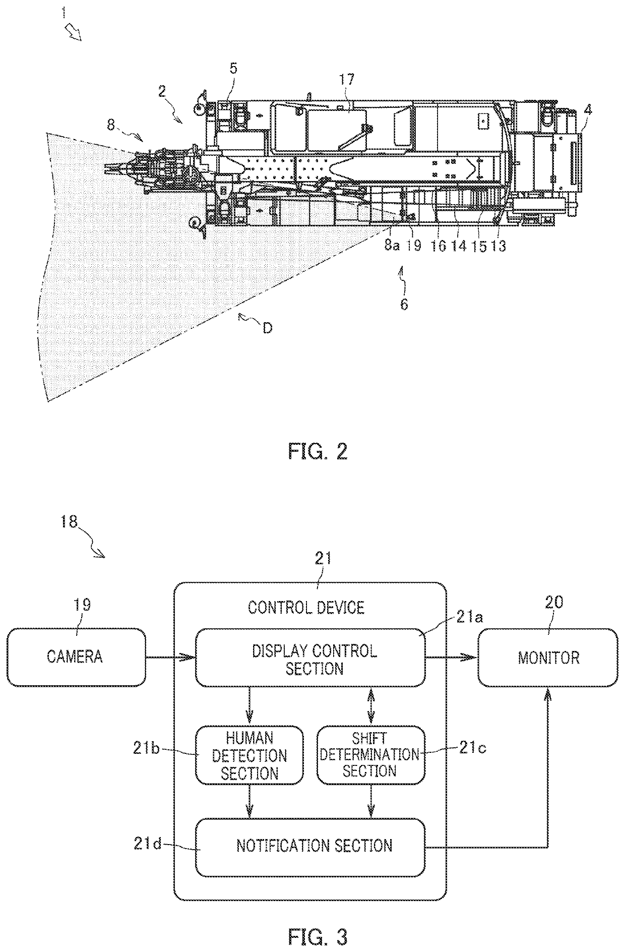 Human detection system for work vehicle, and work vehicle equipped with same