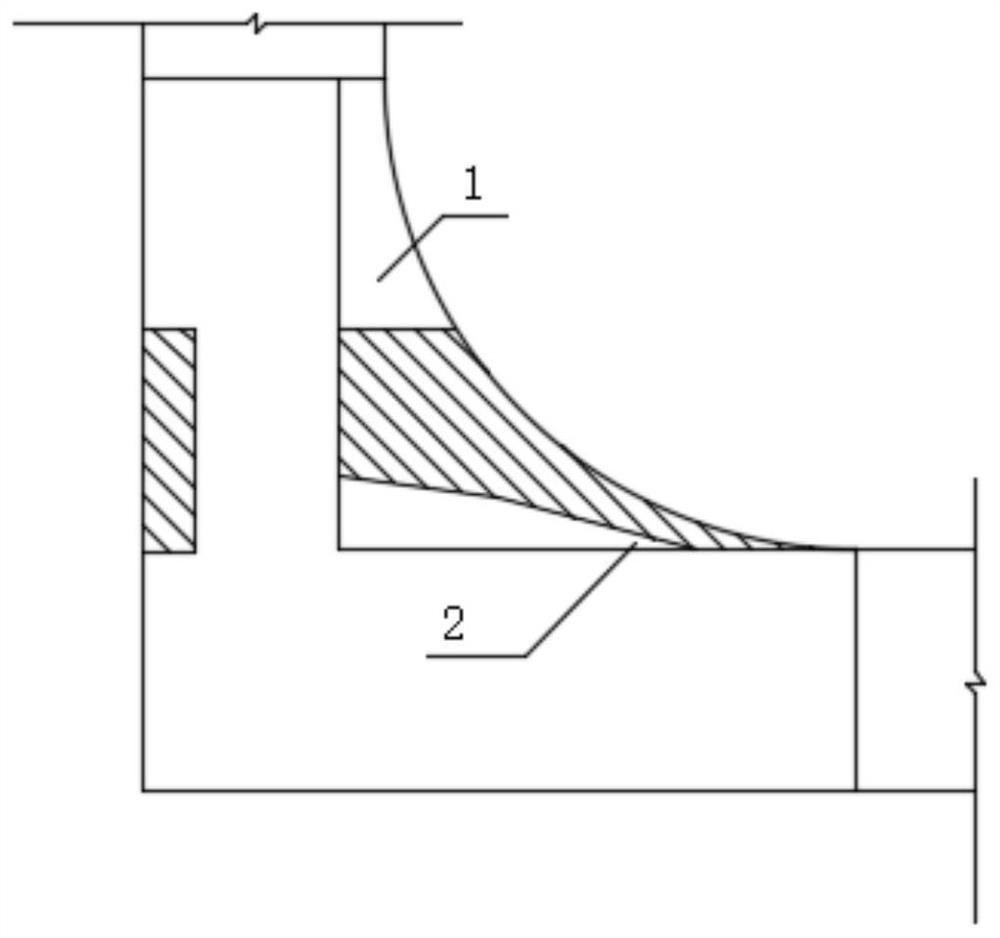 A curved arc excavation method in the downward curved section of a vertical shaft