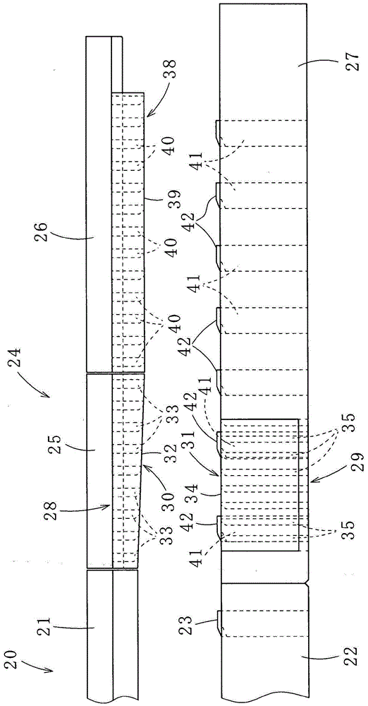 Manufacturing method of strip-shaped stator core lamination and mold arrangement therefor