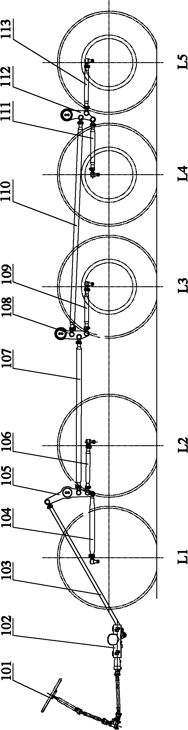 Hoist and steering control system and method of nine-shaft automobile chassis