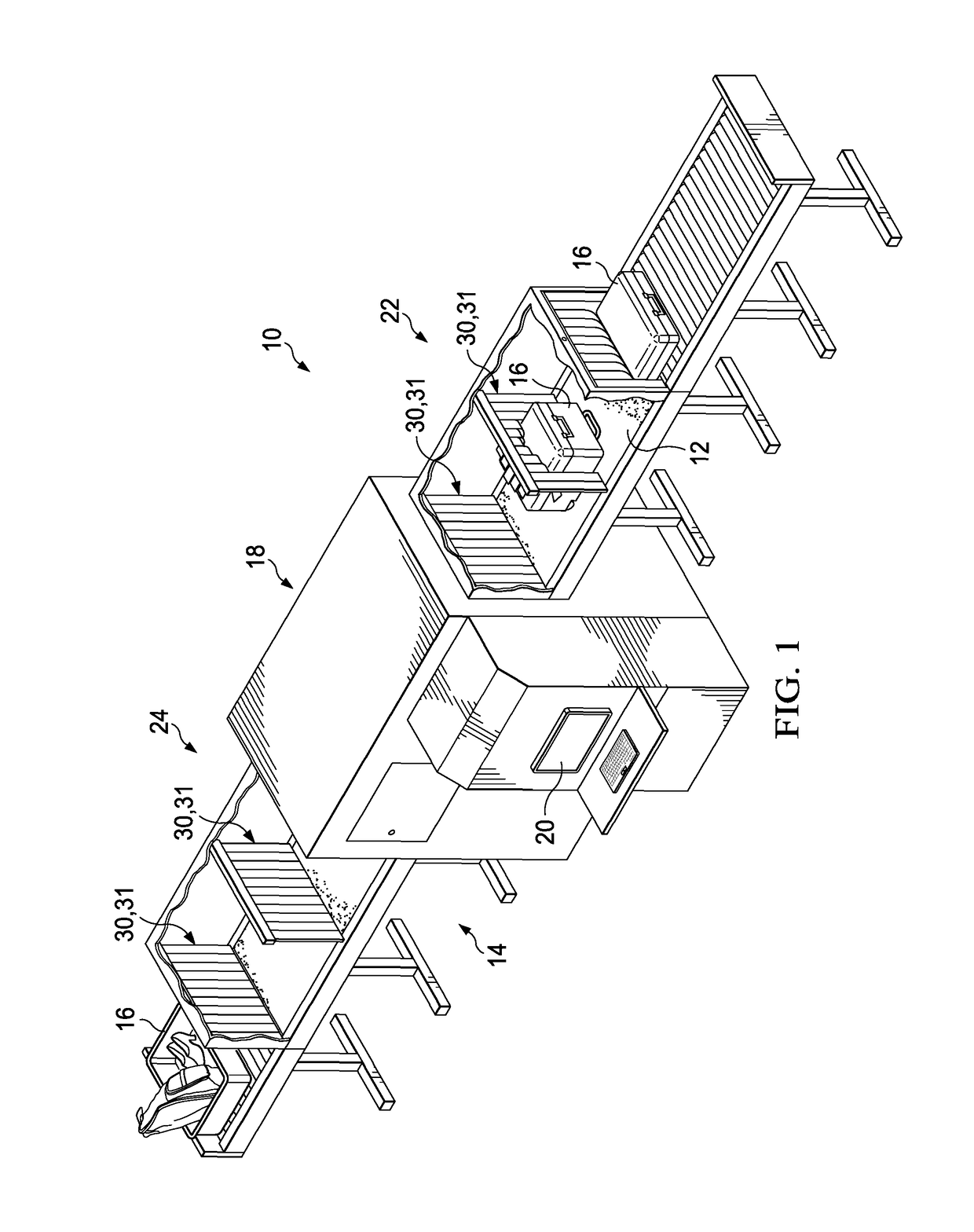Shielding curtain assembly for an electromagnetic radiation scanning system