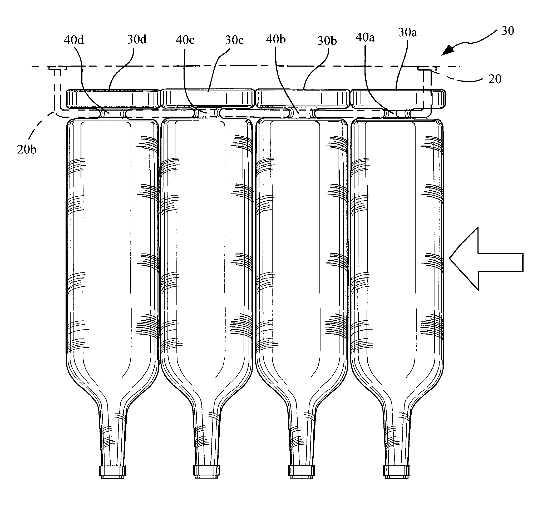 Rack mountable beverage bottle