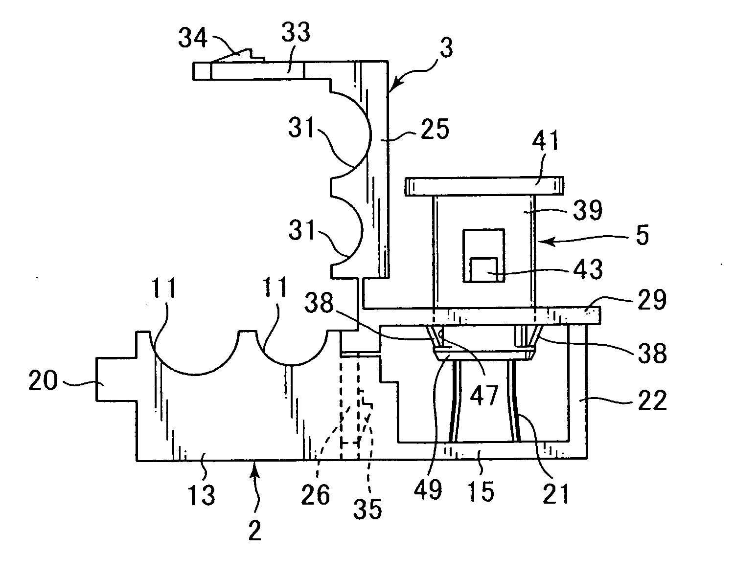 Clamp device for long component