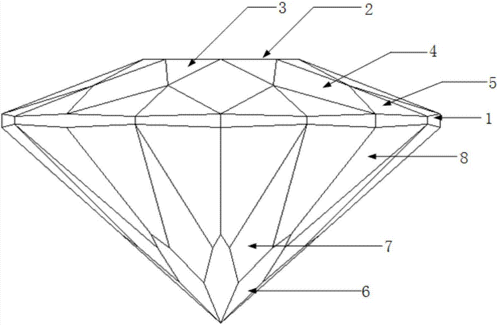 Diamond with 65 cutting faces