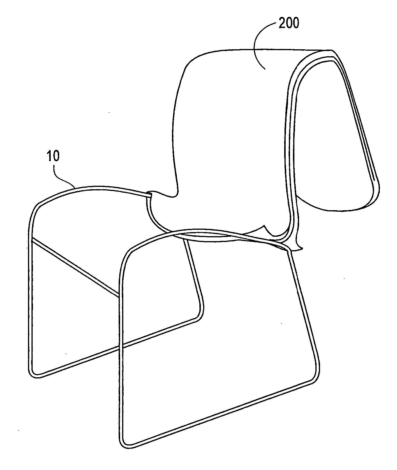Method of forming a furniture article using heat-shrinkable material, and article formed therefrom