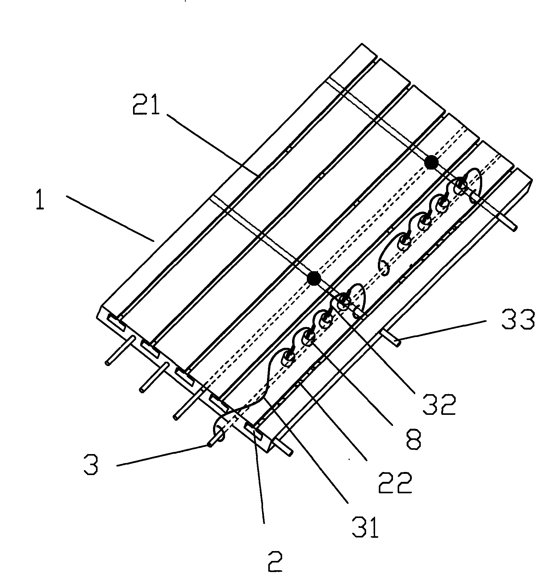 Flexible rail guarding lamp