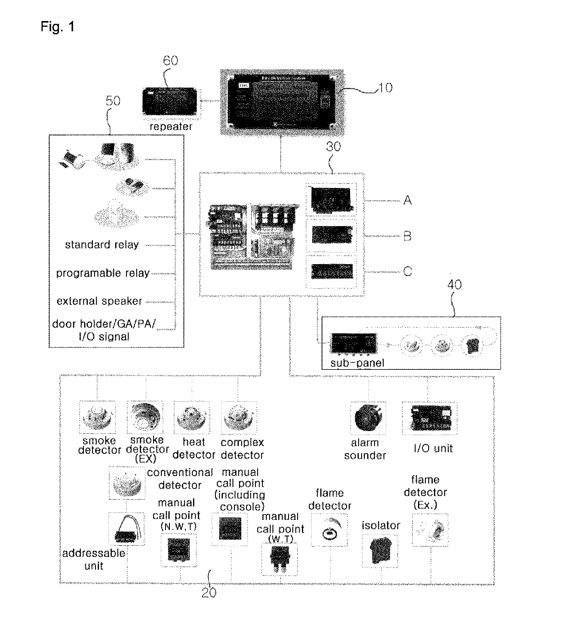 Environment detection system having communication recovery function including isolator coupled to two-way communication loop