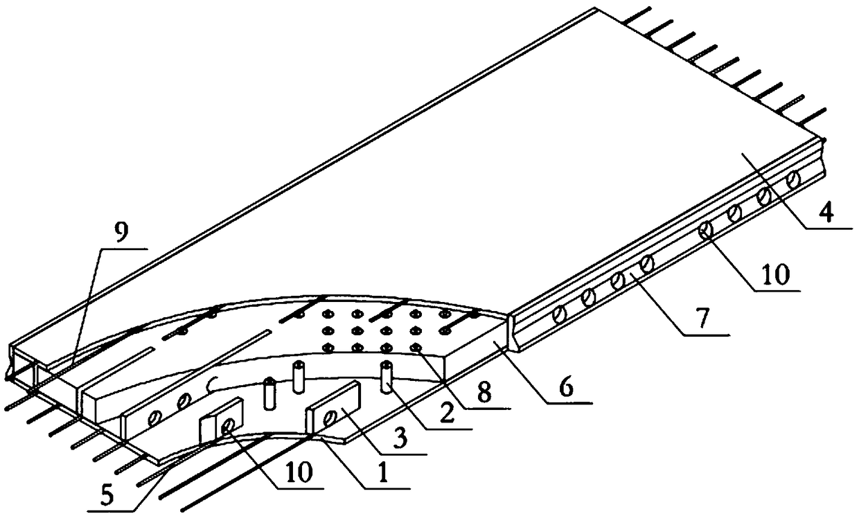 Ultra-high-performance concrete ribbed sandwich floor and manufacturing method thereof