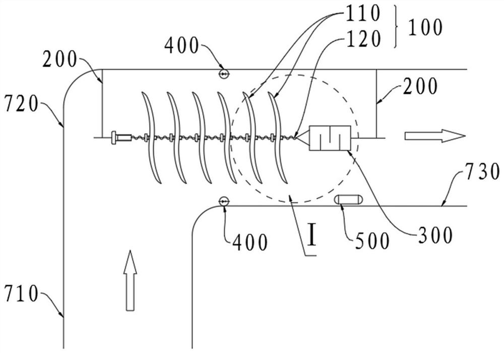 Bent pipe vibration and noise reduction system and vibration and noise reduction control method