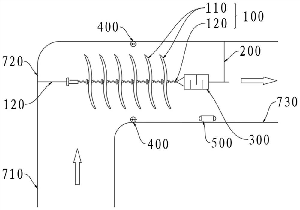 Bent pipe vibration and noise reduction system and vibration and noise reduction control method