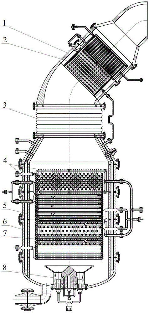 Waste heat two-stage recovery type split steam generator