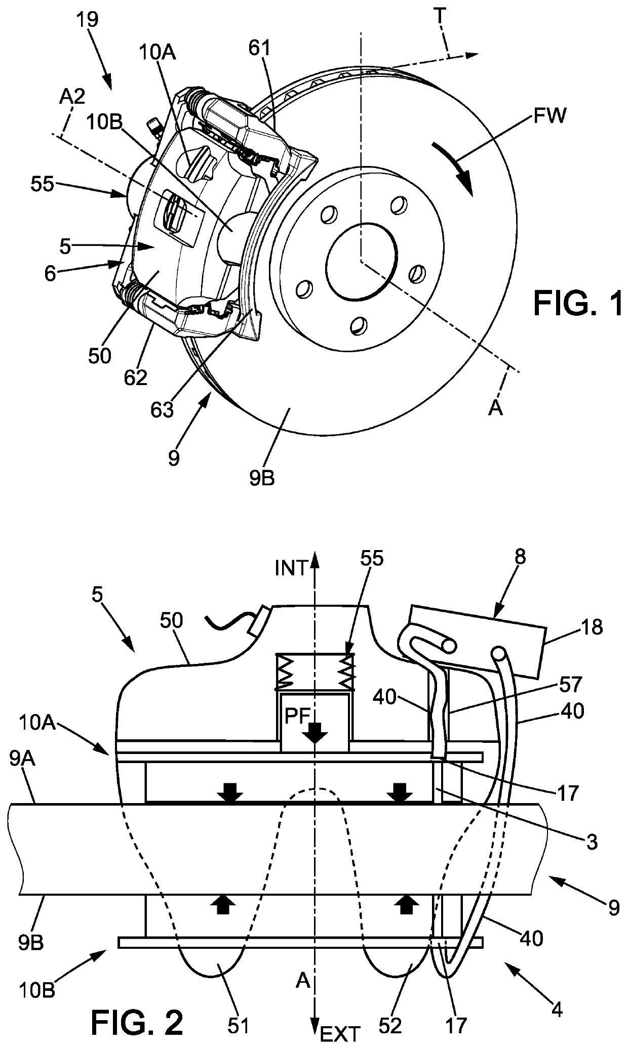 Brake pad for a disk brake assembly, comprising a suction groove in a front region and a chamfered front region