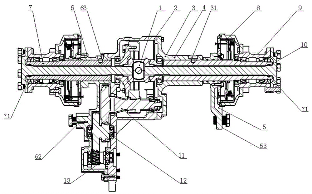 Transmission system of AC battery electric forklift