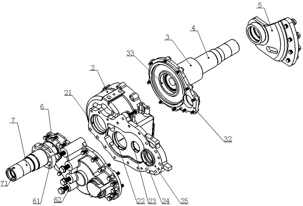 Transmission system of AC battery electric forklift