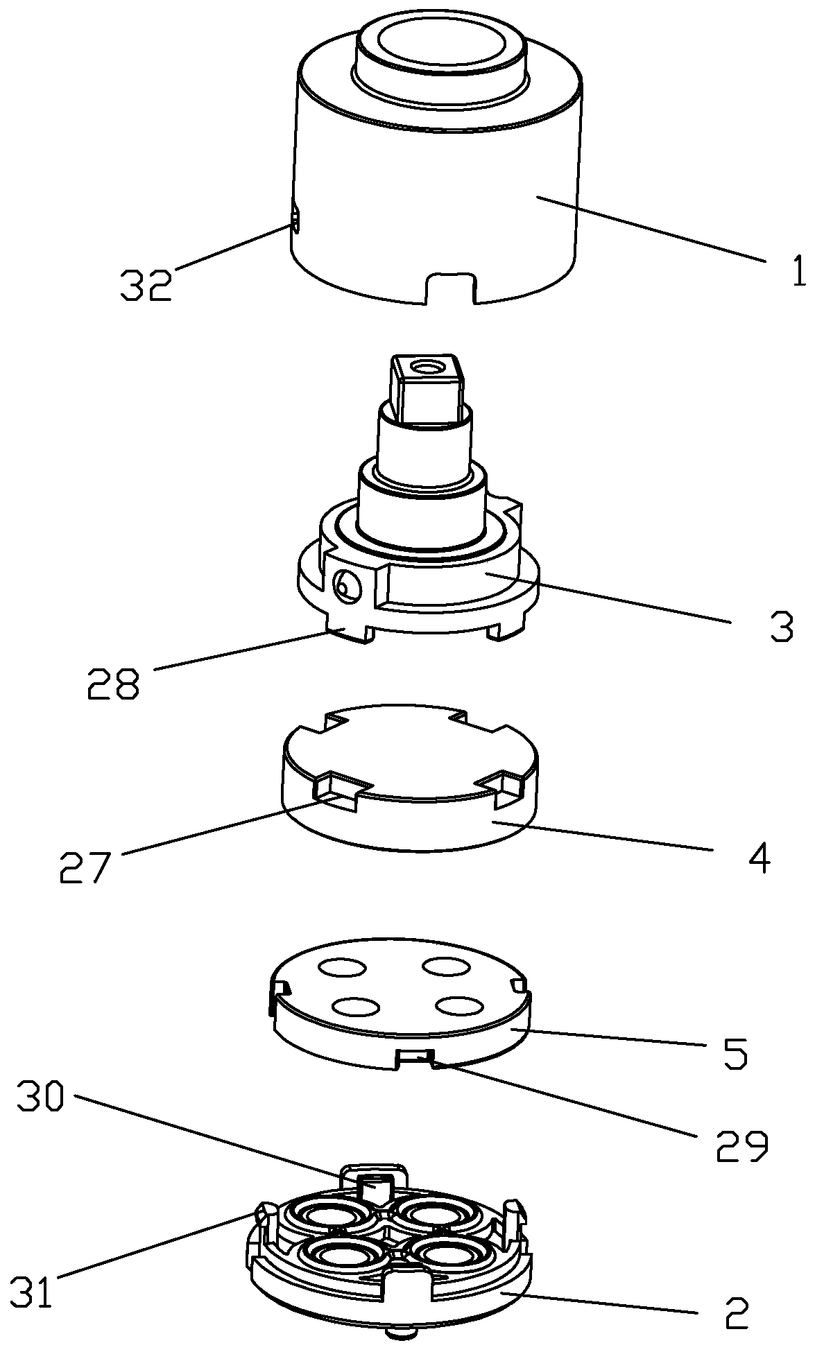 Synchronous double-switch valve plate assembly and synchronous double-switch valve core