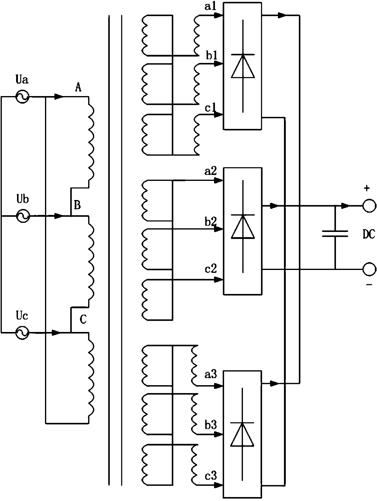 18-pulse phase shift rectifier transformer