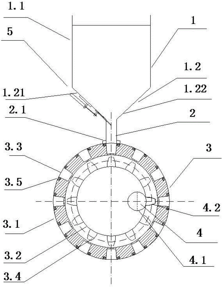Definite-proportion discharging device and method for powdery and granular material