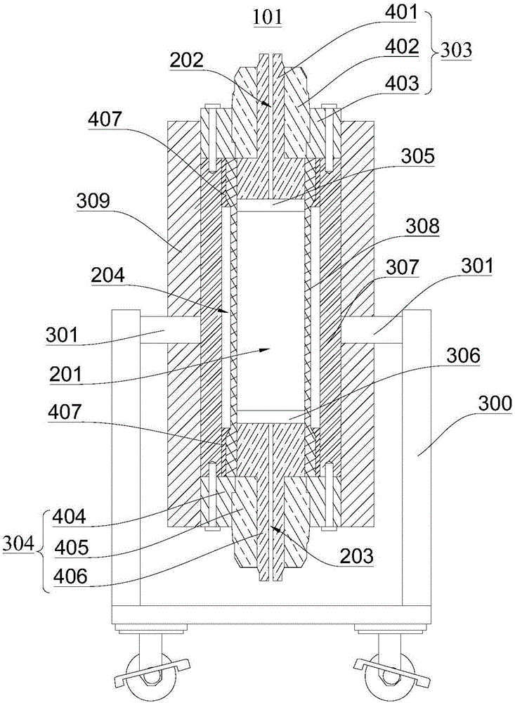 Simulating device for expanding full-diameter core acid wormhole and experimental method