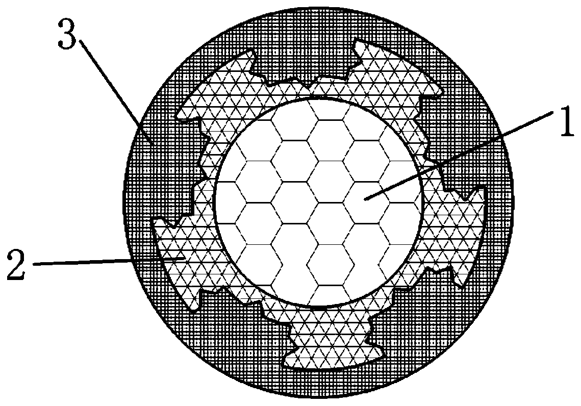 Flexible wear-resistant cross embedded rubber cable and preparation method thereof