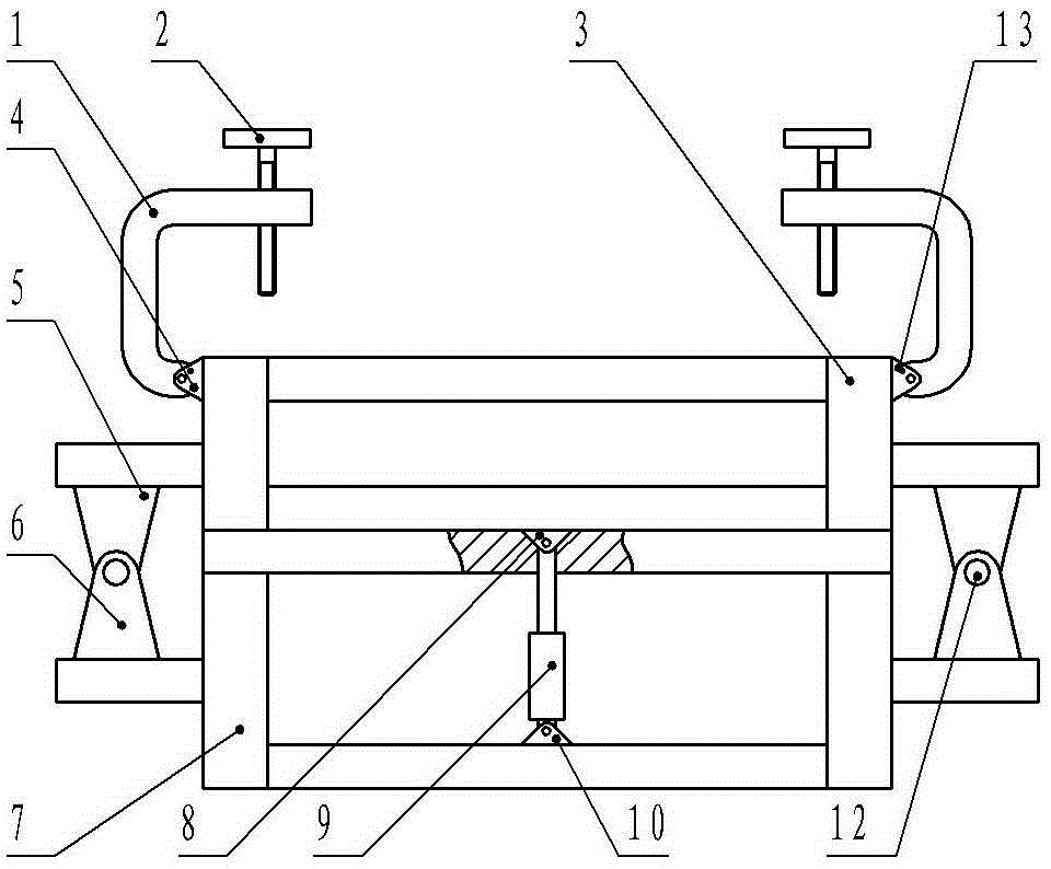 Welding table of auxiliary frame of electric car