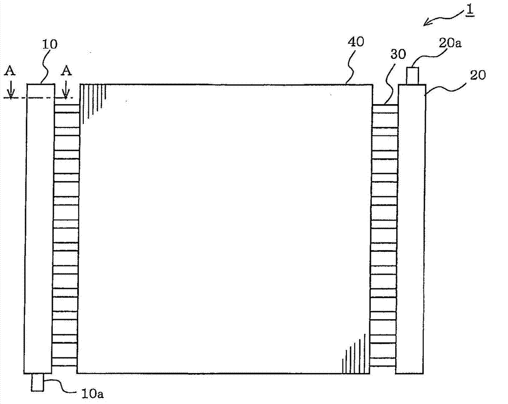 Heat-exchanger header and heat exchanger provided therewith