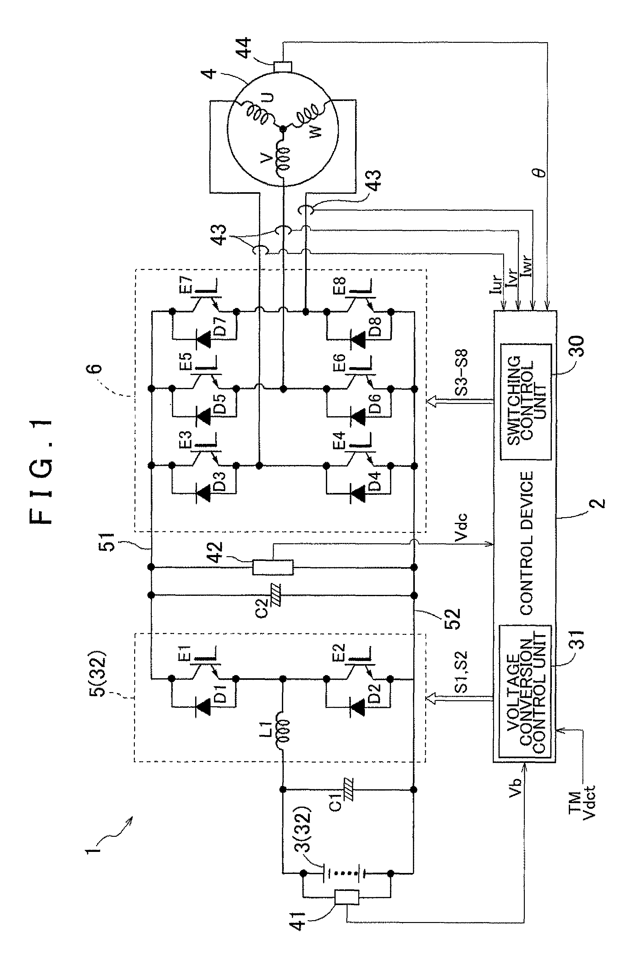 Control device for electric motor driving apparatus