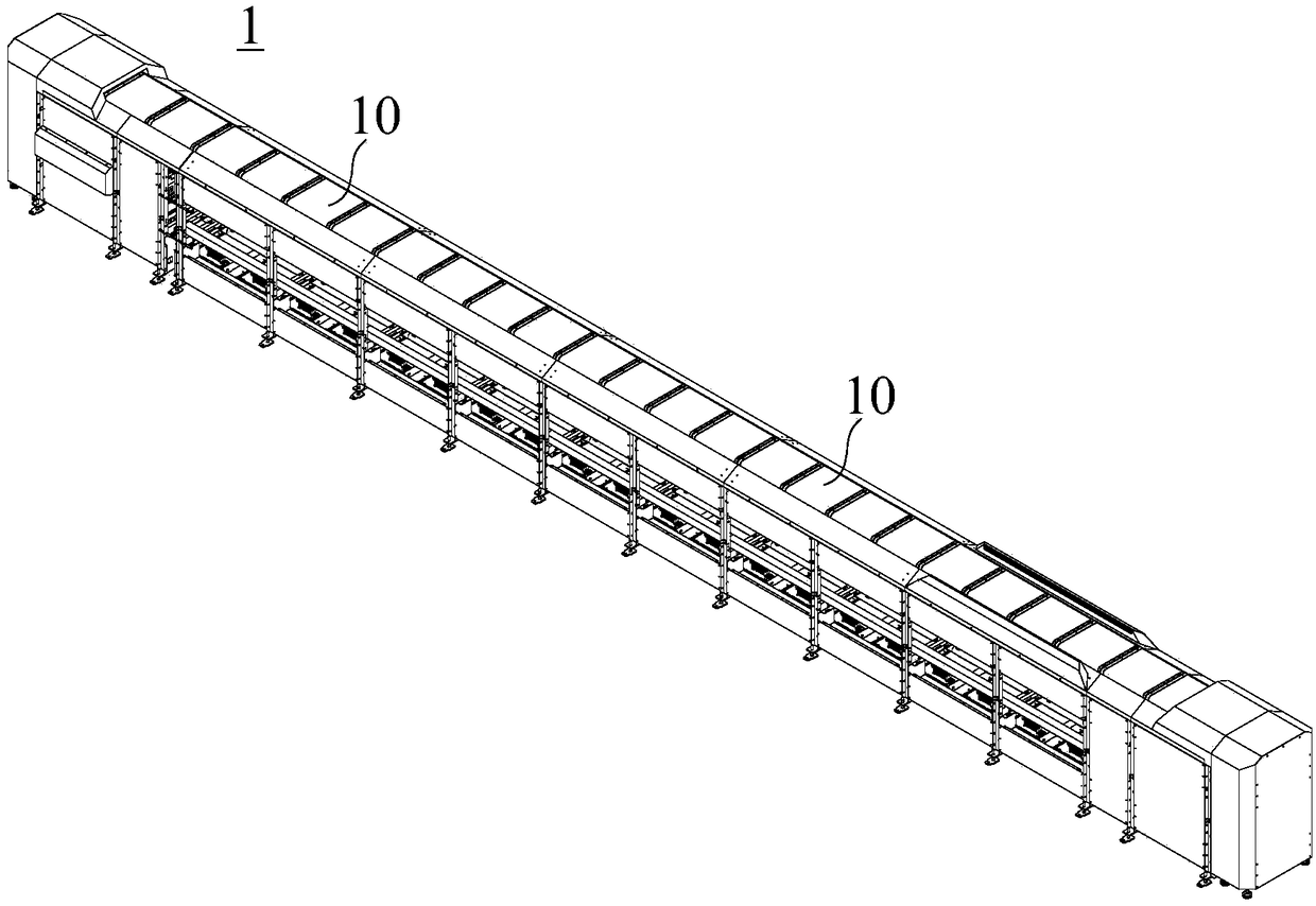 Sorting vehicle, sorting line and sorting method