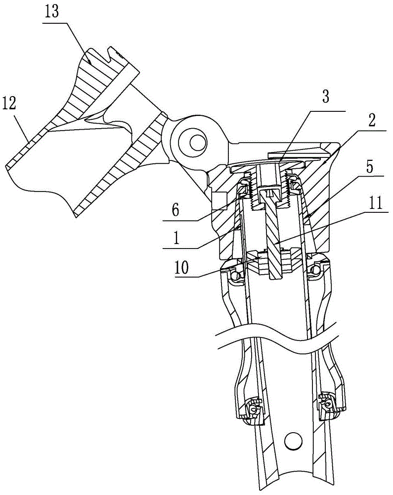 A fixed connection device for a folding bicycle standpipe and a joint