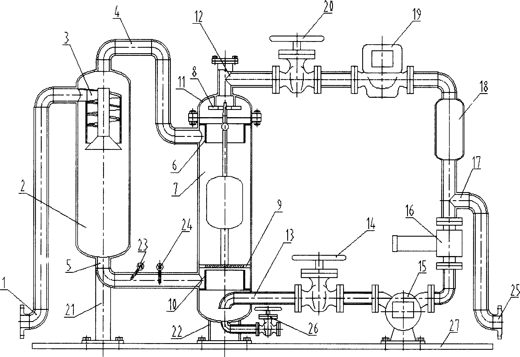 Automatic metering device for oil, water and gas three-phase flow