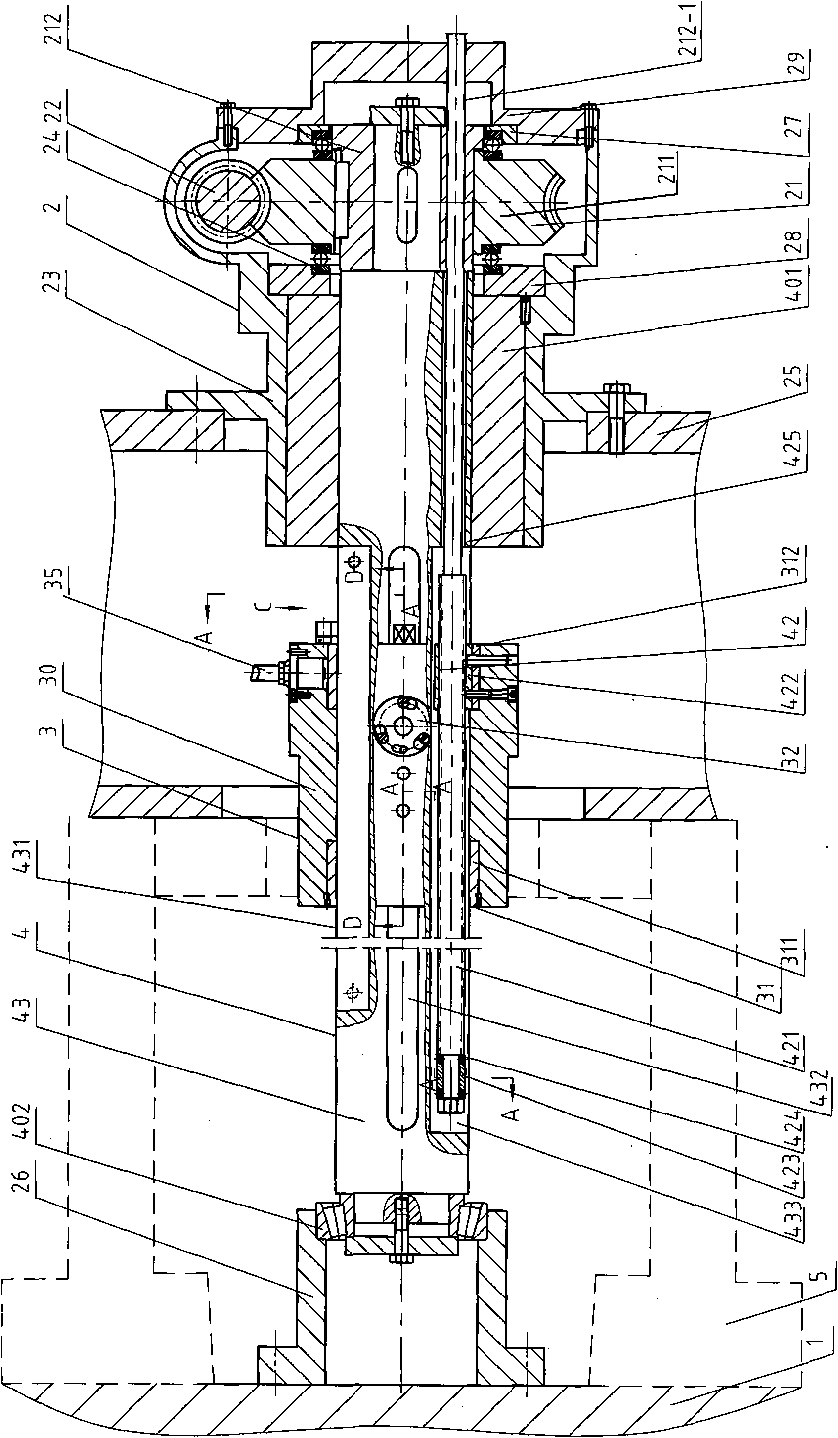 Boring device for cylinder hole of diesel engine stand