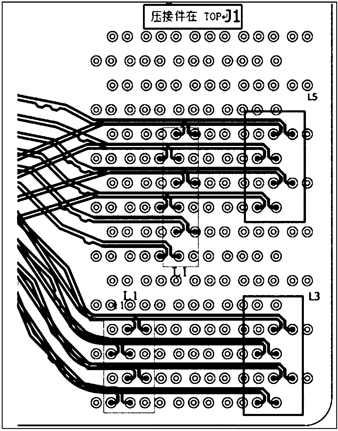 Generation method and system for pressure welding element backdrill via hole file on the basis of Cadence Skill